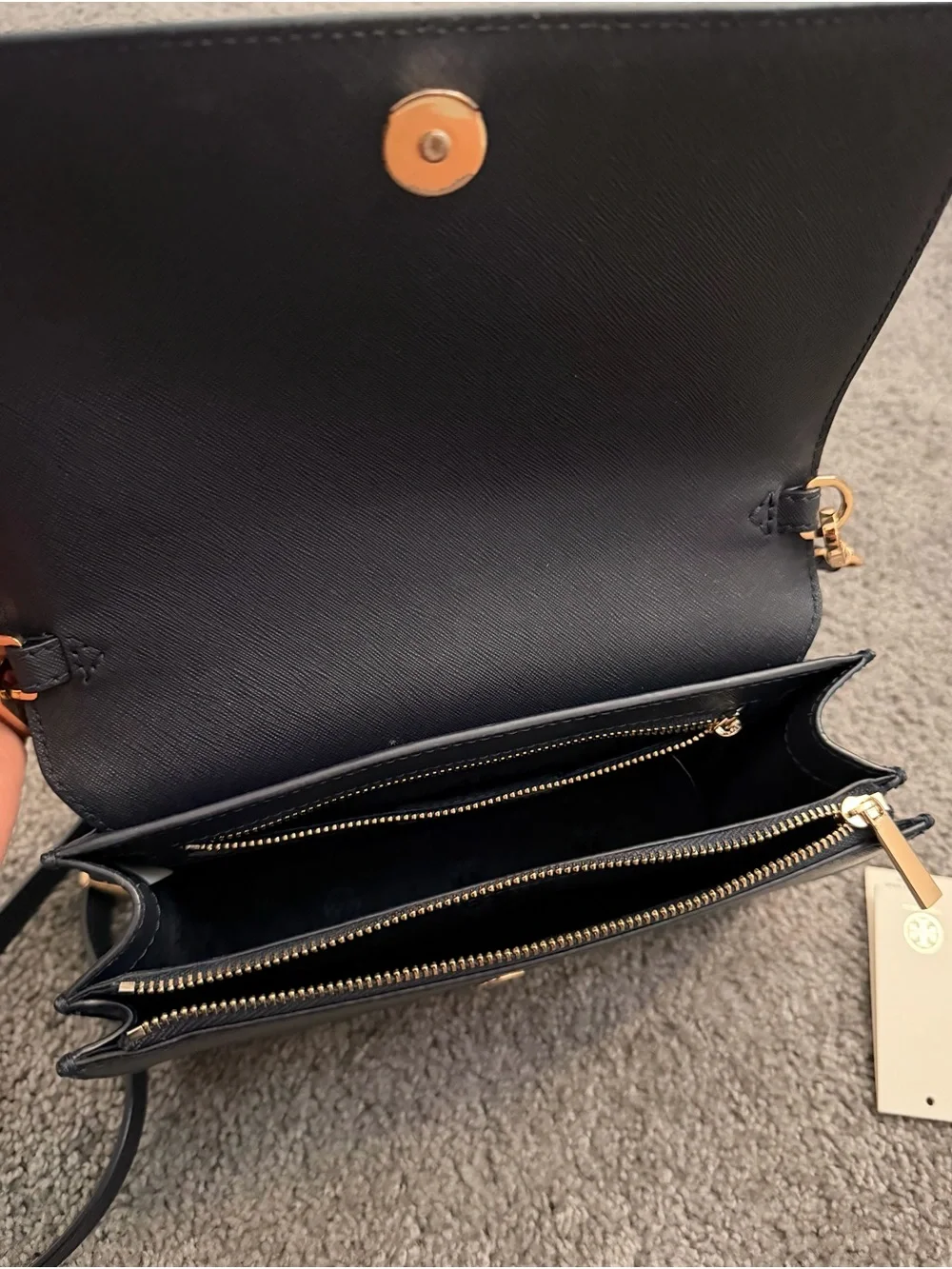 Tory Burch Black Crossbody Wallet on Chain